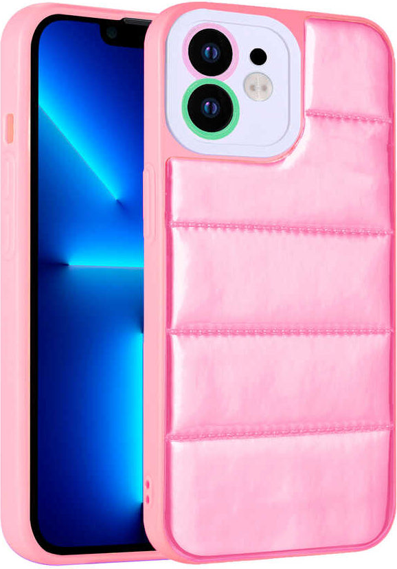 iPhone 11 Uyumlu Kamera Korumalı Airbagli Renkli Mnc Seksek Kapak-Pembe