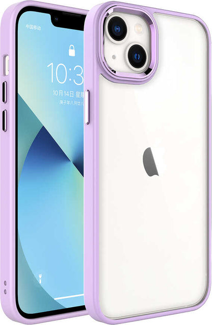 iPhone 14 Plus Uyumlu Mnc Krom Kapak-Lila