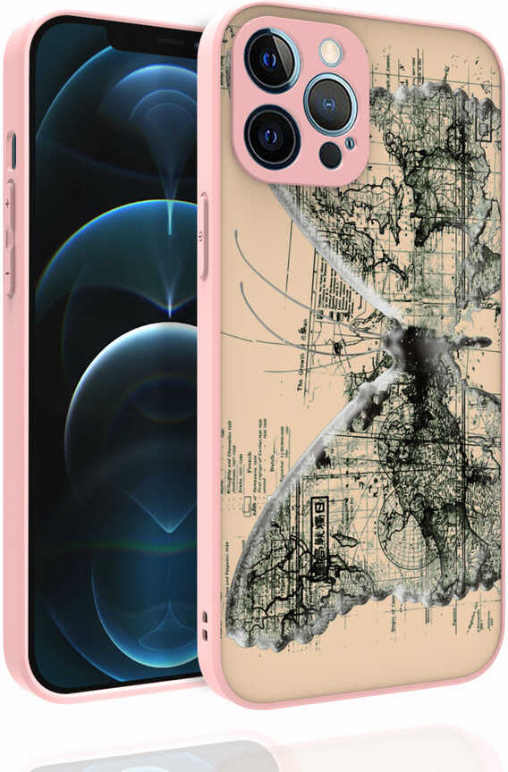 iPhone 12 Pro Max Uyumlu Desenli Kamera Korumalı Parlak Mnc Nora Kapak-No4