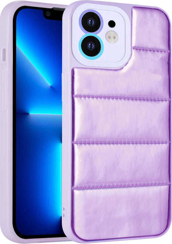 iPhone 11 Uyumlu Kamera Korumalı Airbagli Renkli Mnc Seksek Kapak-Mor