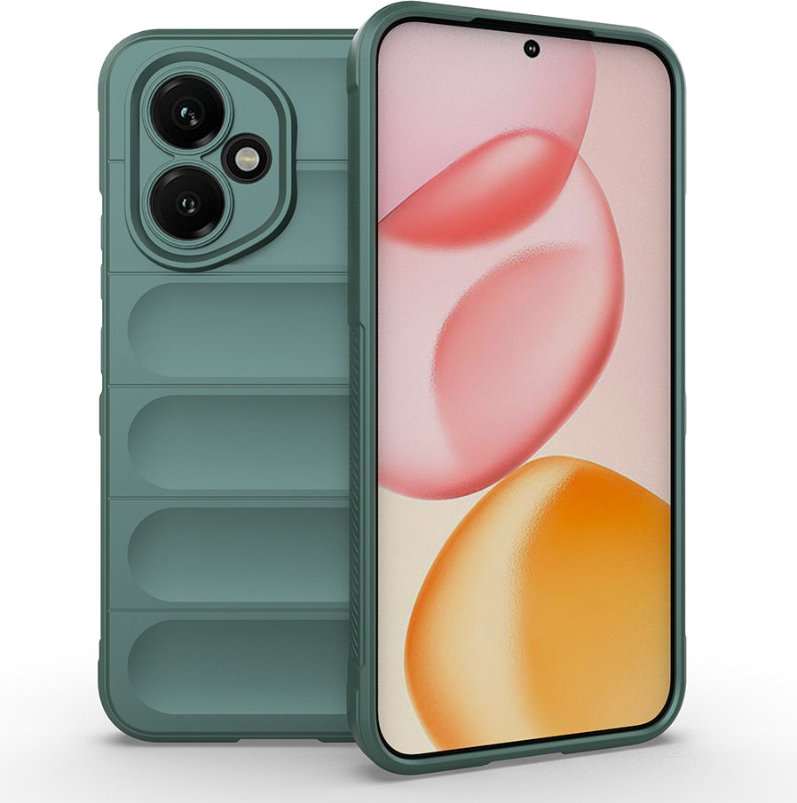 Honor 400 Kılıf Esnek Tpu Oyuklu Arka Yüzey Tasarımlı Mnc Etnik Silikon Kapak - Koyu Yeşil