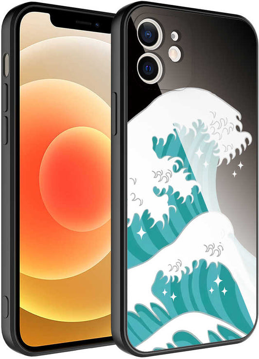 iPhone 12 Kılıf Kamera Korumalı Desenli Sert Silikon Mnc Epoksi Kapak-No9