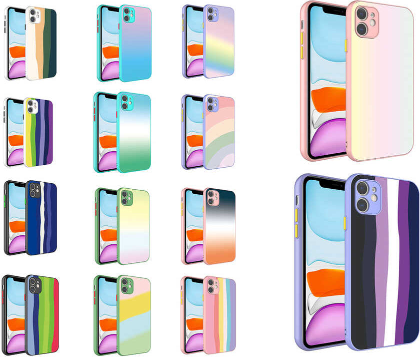 iPhone 11 Kılıf Kamera Korumalı Renkli Temperli Mnc X-Cam Kapak-No3