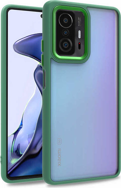 Xiaomi Mi 11T 5g Kılıf Mnc Flora Kapak-Yeşil