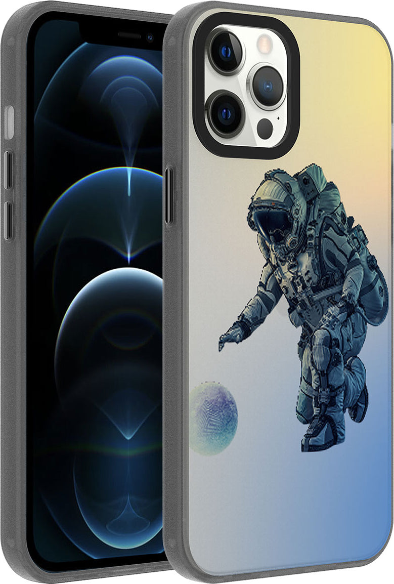 iPhone 12 Pro Max Uyumlu Desenli Mnc Dragon Sert Kapak-Astronot