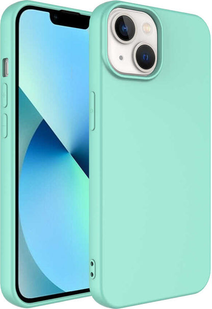 iPhone 14 Plus Kılıf Mnc Mara Laaakan Kapak-Açık Yeşil