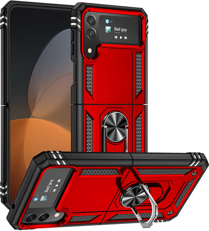 Galaxy Z Flip 4 Kılıf Mnc Vega Kapak-Kırmızı