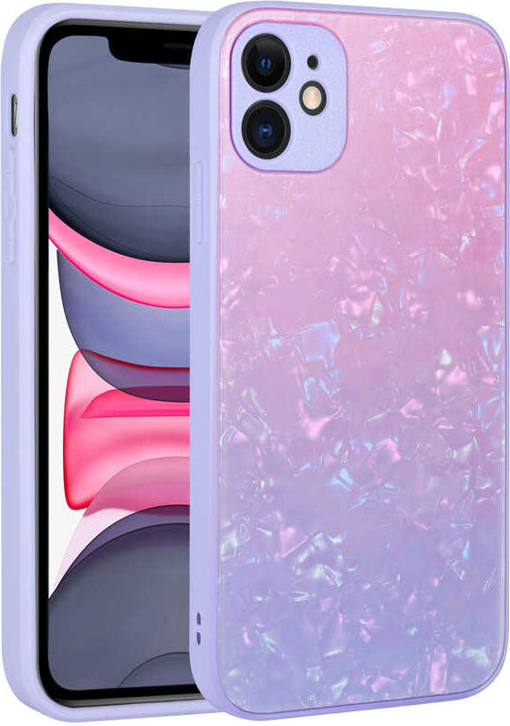 iPhone 11 Uyumlu Renk Geçişli Mermer Desenli Sert Silikon Mnc Granit Kapak-No2