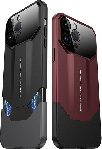 Apple iPhone 14 Pro Max Kılıf Çift Parçalı Mnc Ays Pro Ikili Kapak-Kırmızı-Siyah