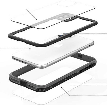iPhone 12 Pro Uyumlu 1-1 Su Geçirmez Kılıf-Siyah