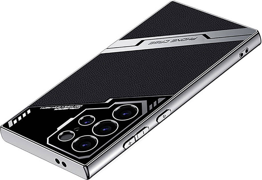 Galaxy S23 Ultra Kılıf Kamera Korumalı Suni Deri Tasarım Mnc Yeni Seri Procase Kapak-Titanyum-Gri