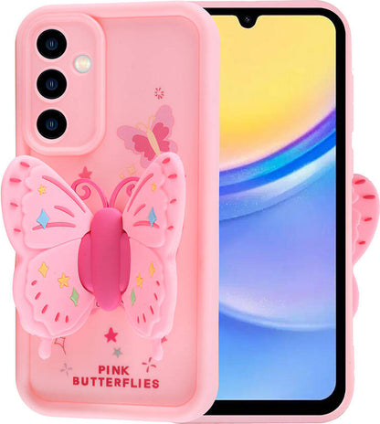 Galaxy A15 Kılıf Kamera Korumalı Figür Tasarımlı Mnc Kapya Kapak-Koyu Kahve