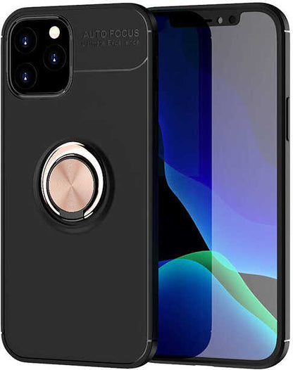iPhone 12 Pro Uyumlu Mnc Ravel Silikon Kapak-Siyah-Rose Gold