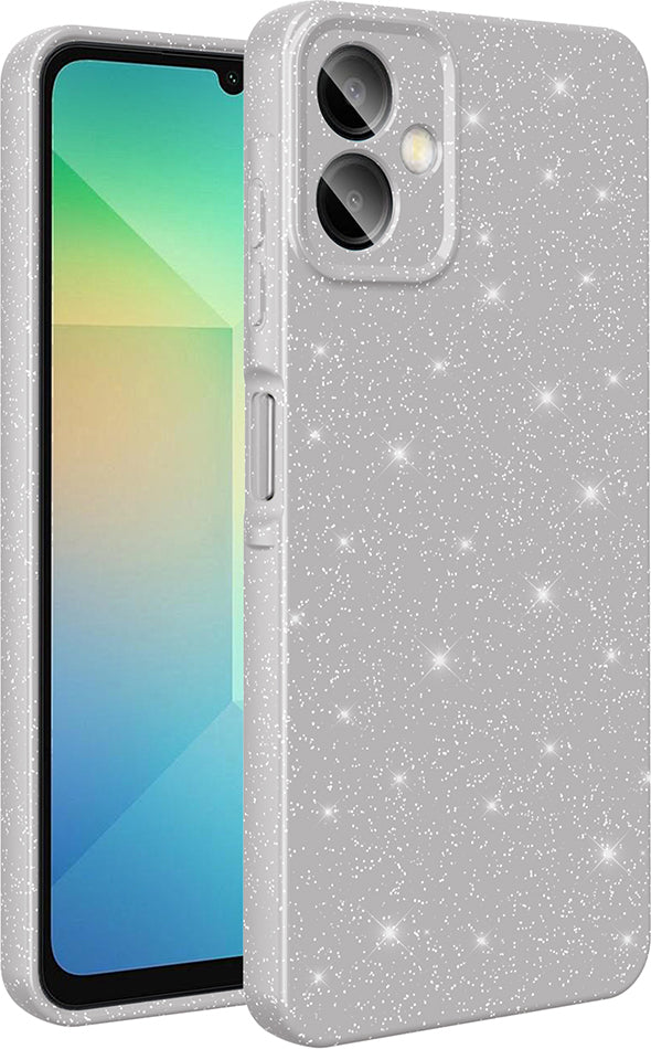 Galaxy A06 Kılıf Kamera Korumalı Simli Lüks Mnc Koton Kapak - Gümüş