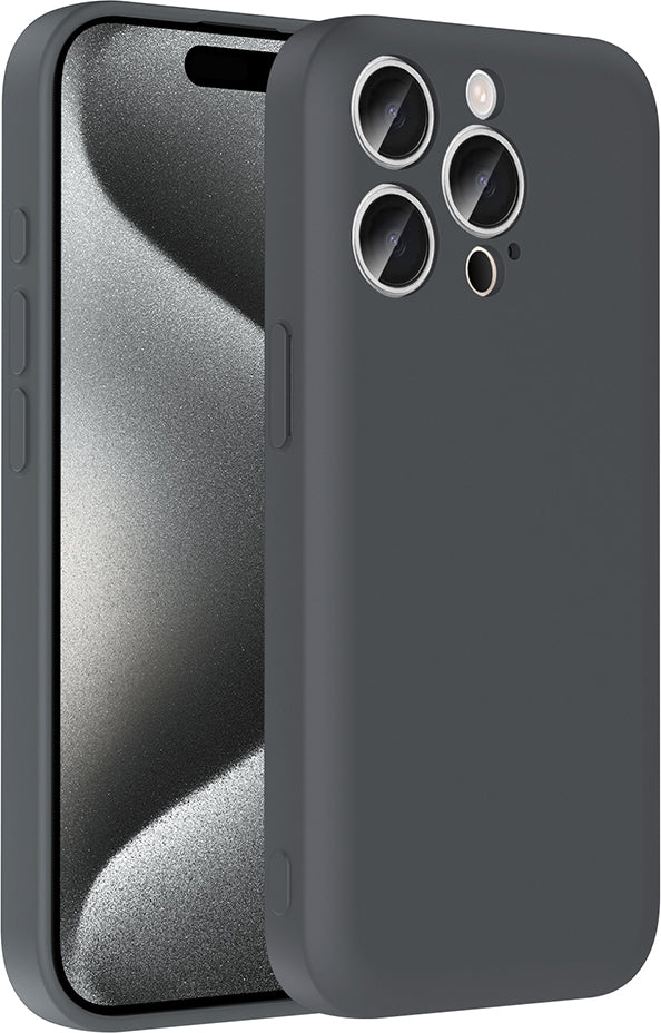 iPhone 15 Pro Kılıf Kamera Korumalı Kartlık Hazneli Mnc Vitra Kapak - Gri
