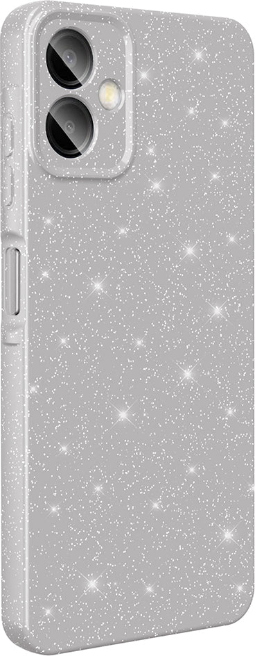 Galaxy A06 Kılıf Kamera Korumalı Simli Lüks Mnc Koton Kapak - Gümüş