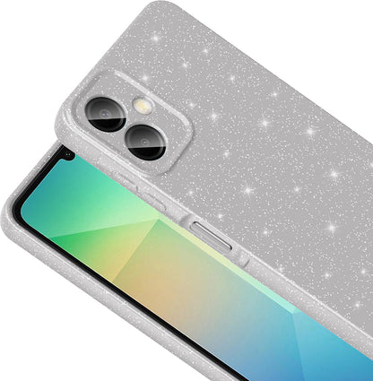 Galaxy A06 Kılıf Kamera Korumalı Simli Lüks Mnc Koton Kapak - Gümüş