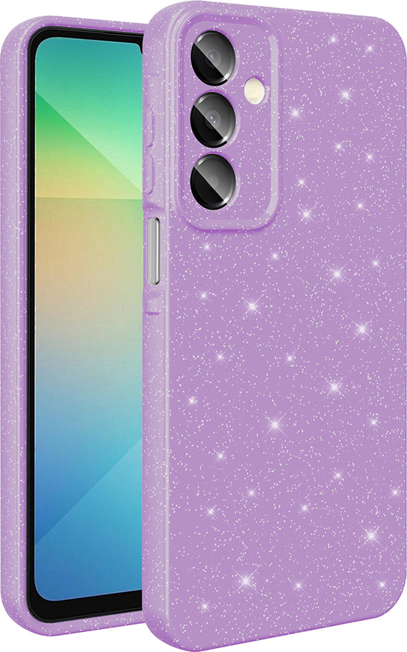 Galaxy A16 Kılıf Kamera Korumalı Simli Lüks Mnc Koton Kapak - Lila
