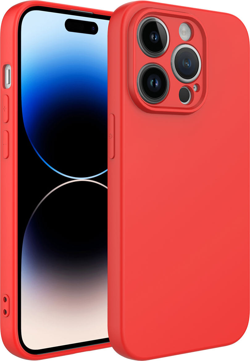 iPhone 14 Pro Max Uyumlu Mnc Kamera Korumalı Mara Laaakan Kapak-Kırmızı