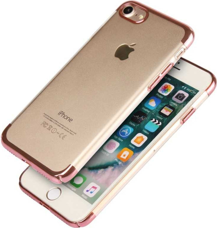 iPhone Se 2022 Uyumlu Mnc Tareks Şeffaf Kapak-Rose Gold