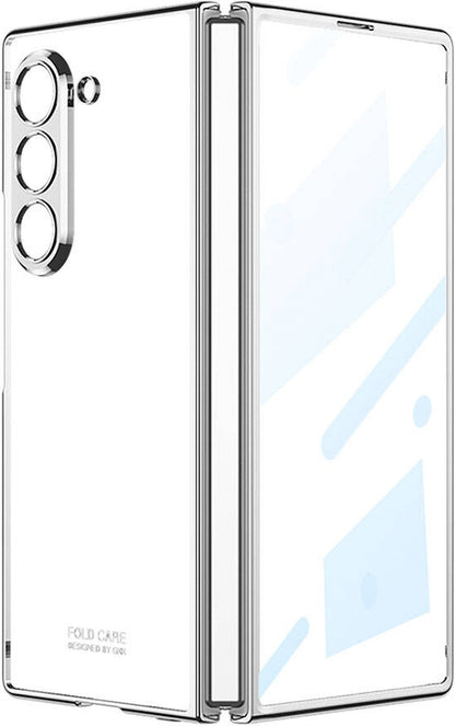 Galaxy Z Fold 6 Kılıf Mnc Full Camlı Kıpta Kapak-Gümüş