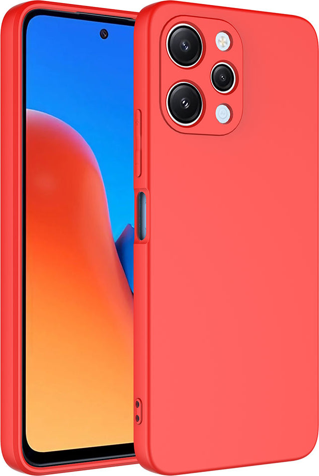 Xiaomi Redmi 12 Kılıf Mnc Mara Laaakan Kapak-Kırmızı