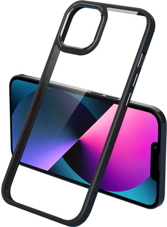 iPhone 12 Pro Max Uyumlu Mnc Krom Kapak-Siyah