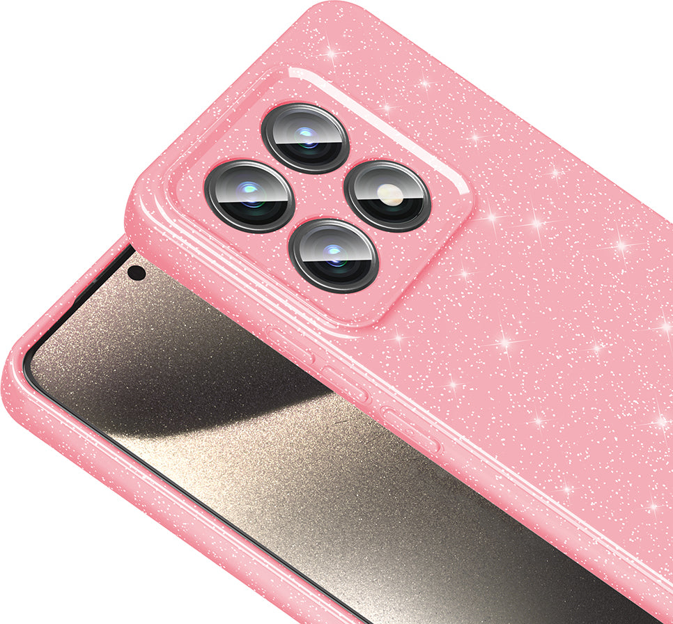 14T Kılıf Kamera Korumalı Simli Lüks Mnc Koton Kapak - Siyah