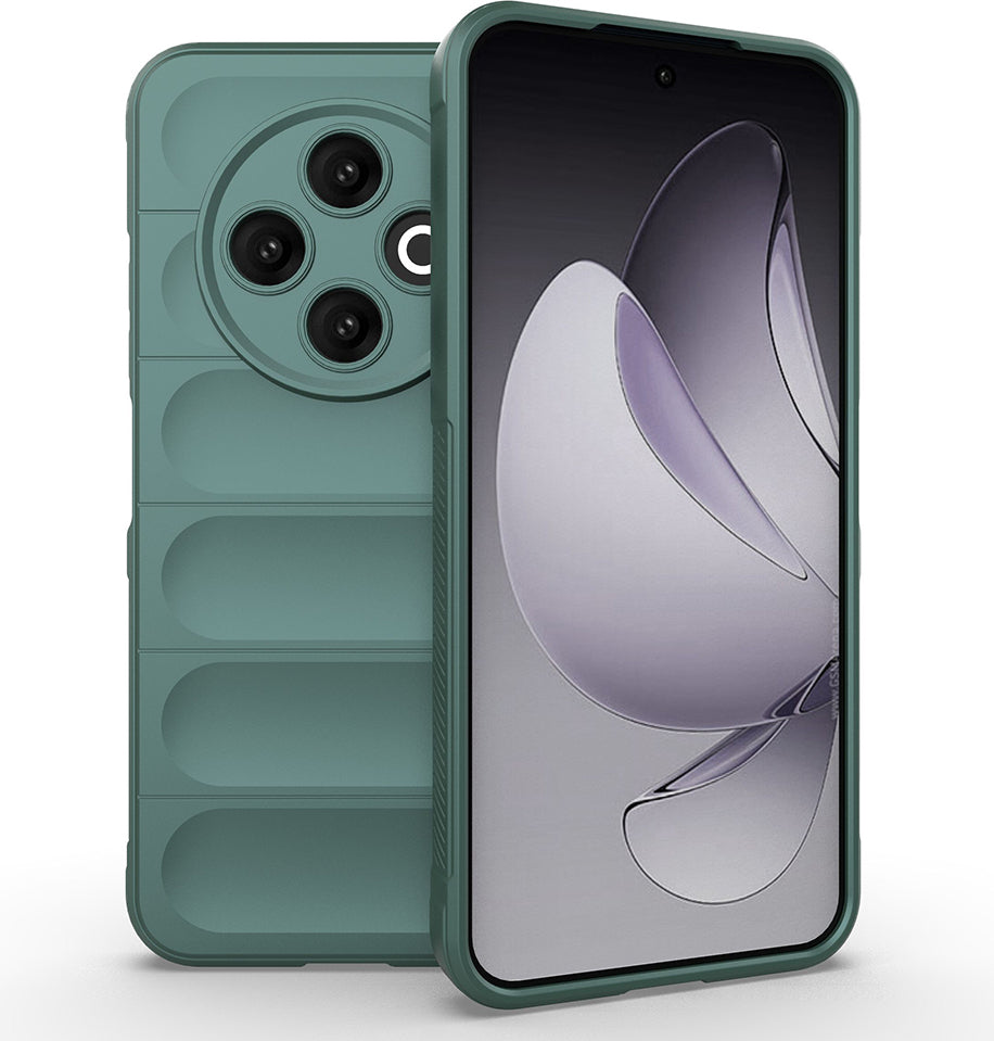 Tecno Spark 30C 4g Kılıf Esnek Tpu Oyuklu Arka Yüzey Tasarımlı Mnc Etnik Silikon Kapak - Koyu Yeşil
