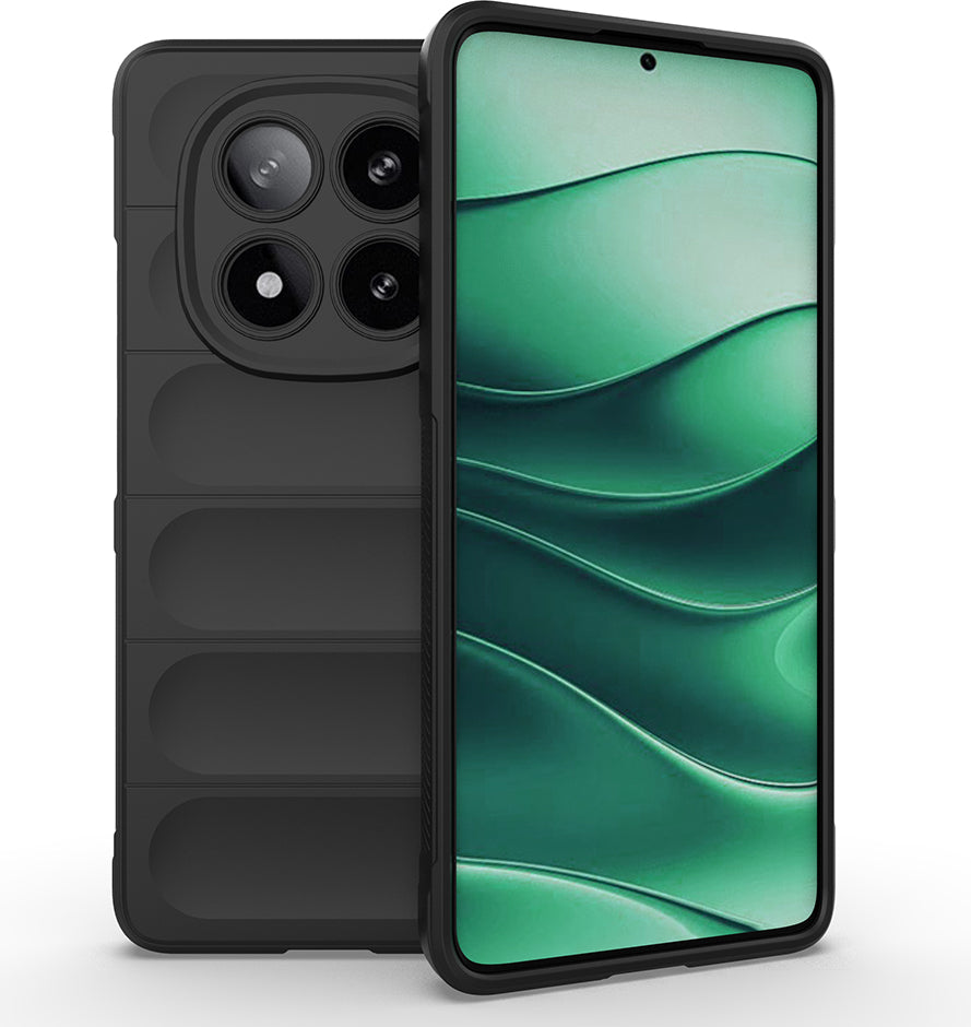 Redmi Note 14 5g Kılıf Esnek Tpu Oyuklu Arka Yüzey Tasarımlı Mnc Etnik Silikon Kapak - Siyah