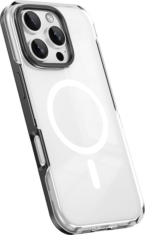 iPhone 16 Pro Max Kılıf Magsafe Şarj Özellikli Çıkarılabilir Arka Yüzeyli Mnc Polar Kapak-Siy-Siyah