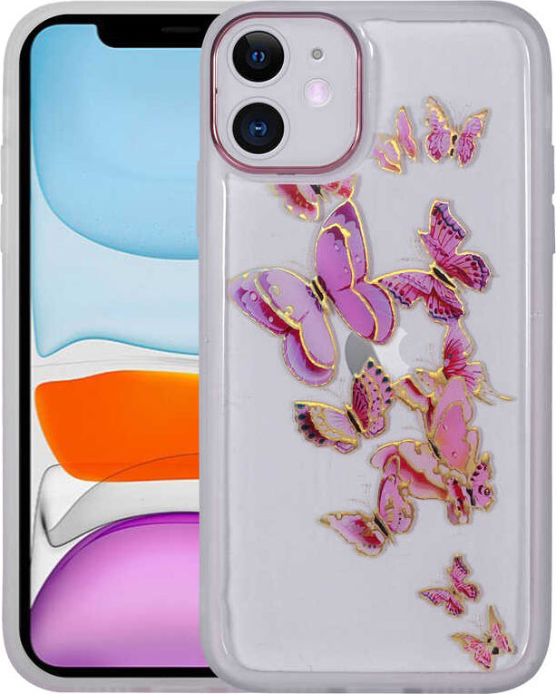 iPhone 11 Uyumlu Figürlü Desenli Işıltılı Sert Mnc Sos Kapak-No5