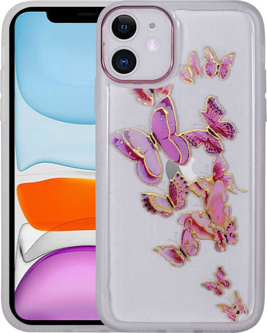 iPhone 11 Uyumlu Figürlü Desenli Işıltılı Sert Mnc Sos Kapak-No5