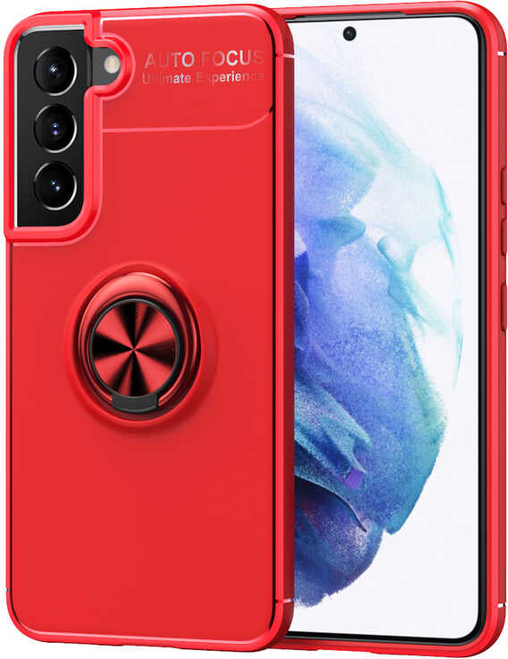 Galaxy S22 Kılıf Mnc Ravel Silikon Kapak-Kırmızı