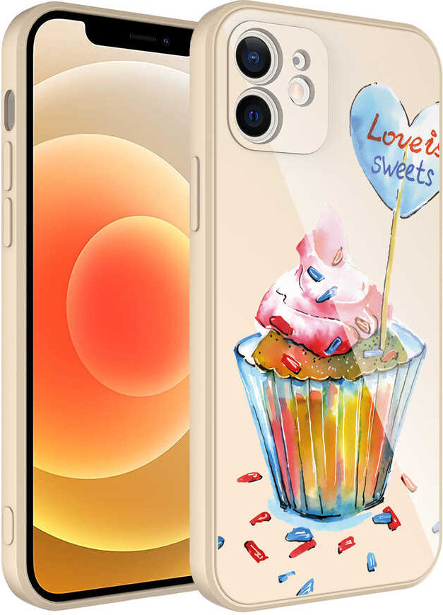 iPhone 12 Uyumlu Kamera Korumalı Desenli Sert Silikon Mnc Epoksi Kapak-No8