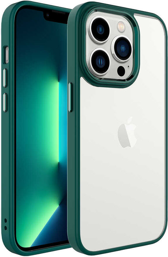 iPhone 14 Pro Max Uyumlu Mnc Krom Kapak-Koyu Yeşil