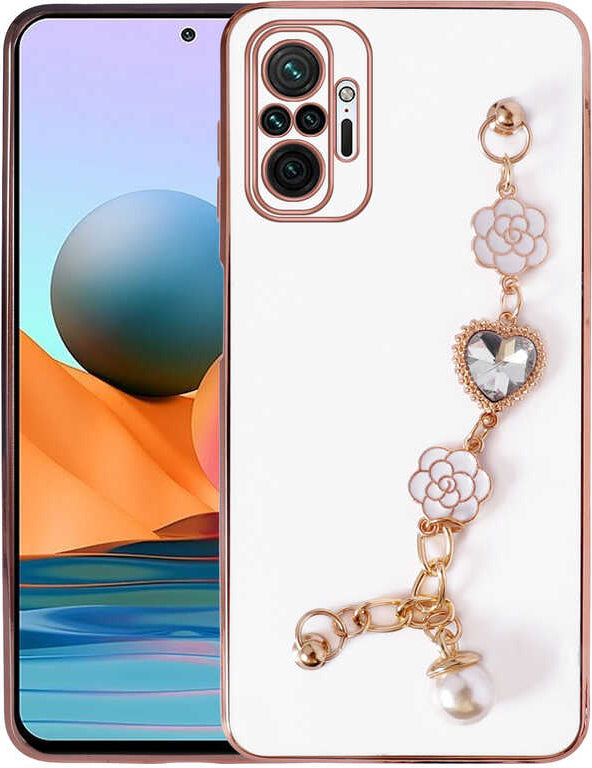 Xiaomi Redmi Note 10 Pro Kılıf El Tutamaçlı Kamera Korumalı Mnc Taka Silikon Kapak-Beyaz