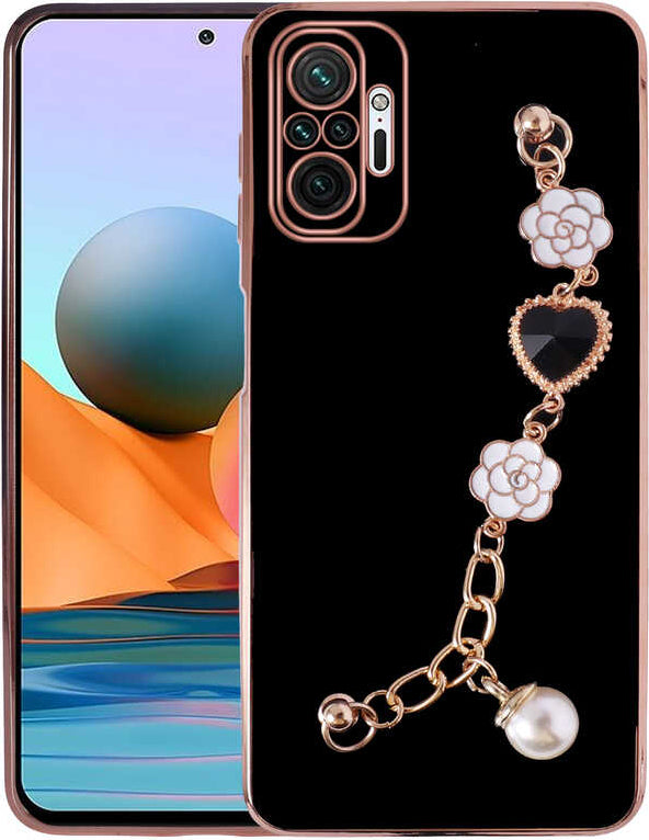 Xiaomi Redmi Note 10 Pro Kılıf El Tutamaçlı Kamera Korumalı Mnc Taka Silikon Kapak-Siyah