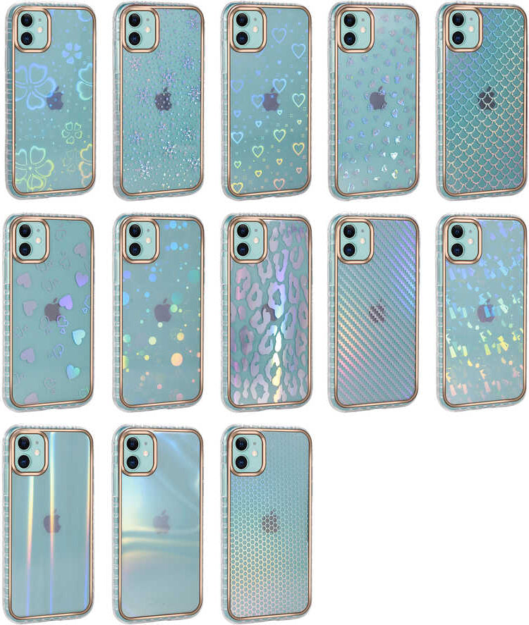 iPhone 11 Kılıf Desenli Parlayan Transparan Mnc Avva Kapak-No8
