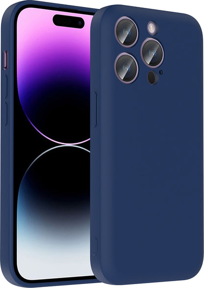 iPhone 14 Pro Kılıf Kamera Korumalı Kartlık Hazneli Mnc Vitra Kapak - Lacivert