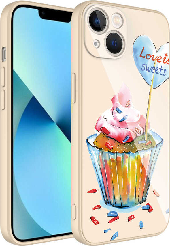 iPhone 13 Kılıf Kamera Korumalı Desenli Sert Silikon Mnc Epoksi Kapak-No8