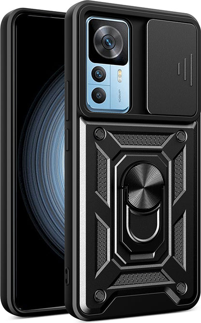 Mi 12T Kılıf Magnetik Standlı Kamera Korumalı Mnc Sürgülü Vega Kapak - Mavi