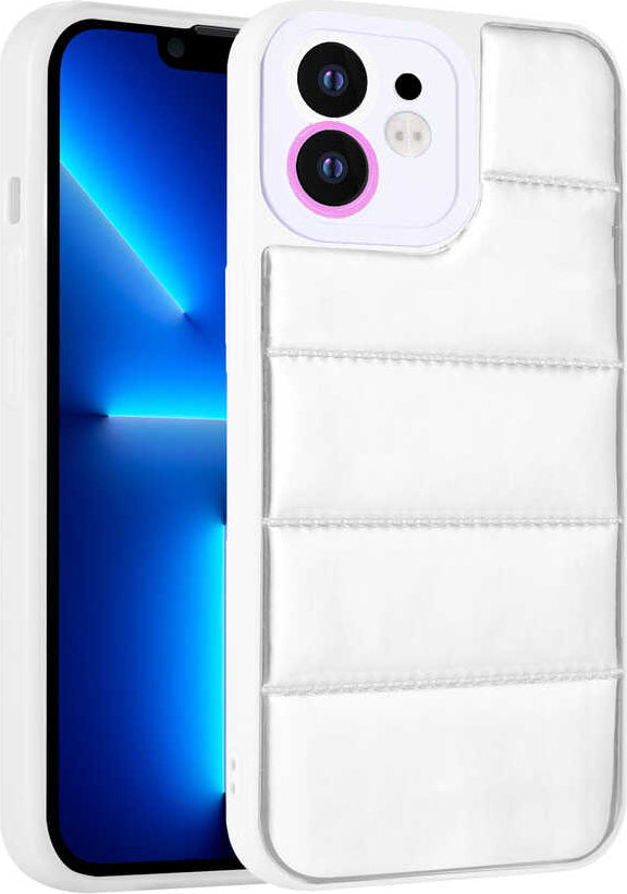 iPhone 11 Uyumlu Kamera Korumalı Airbagli Renkli Mnc Seksek Kapak-Gümüş