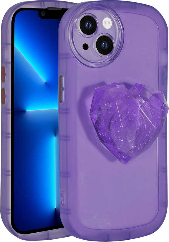 iPhone 13 Kılıf Kamera Korumalı Pop Soketli Renkli Mnc Ofro Kapak-Mor