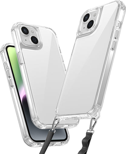 iPhone 13 Kılıf Airbagli Takılabilir Askı Aparatlı Mnc Snap Silikon Kapak-Şeffaf
