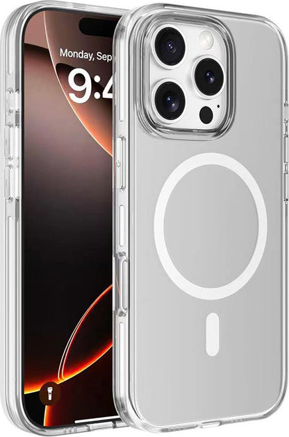 iPhone 16 Pro Max Kılıf Magsafe Şarj Özellikli Kamera Korumalı Mnc Kripto Kapak-Şeffaf