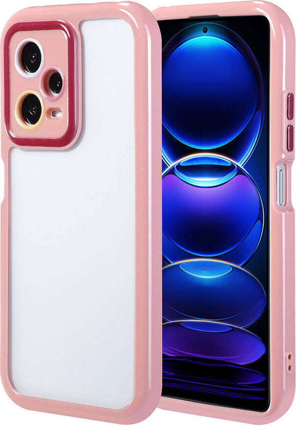 Xiaomi Redmi Note 12 Pro 5g Kılıf Kamera Korumalı Renkli Kenar ve Çerçeve Tasarımlı Mnc Vitamin Kapak-Mürdüm