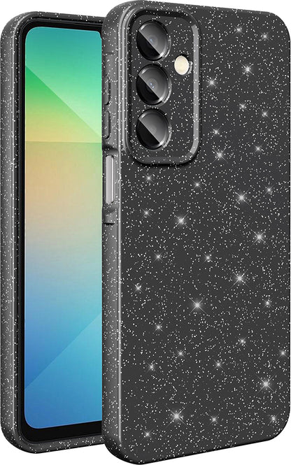 Galaxy A16 Kılıf Kamera Korumalı Simli Lüks Mnc Koton Kapak - Siyah