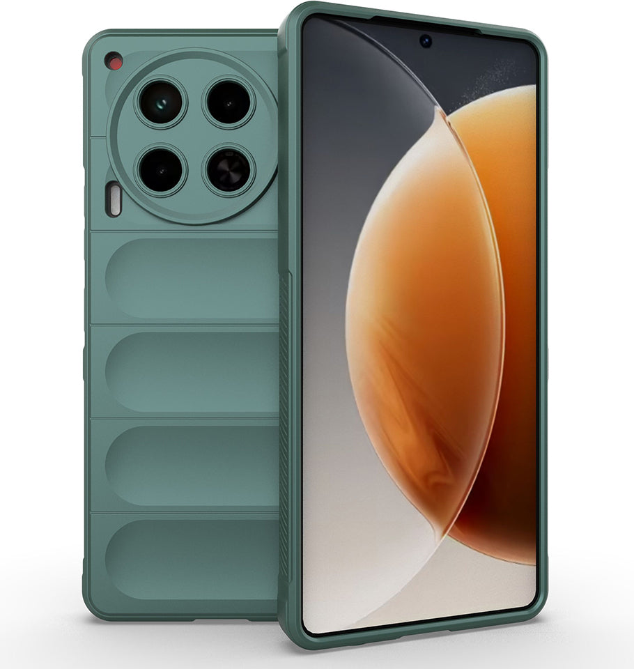 Tecno Spark 30 4g Kılıf Esnek Tpu Oyuklu Arka Yüzey Tasarımlı Mnc Etnik Silikon Kapak - Koyu Yeşil
