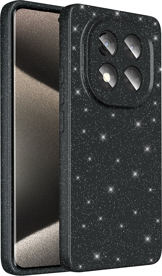 Redmi Note 14 Pro 5g Kılıf Kamera Korumalı Simli Lüks Mnc Koton Kapaka - Siyah